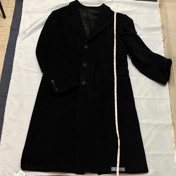 Armani Collezioni Men's Black Cashmere Overcoat Size 42 - Picture 10 of 16